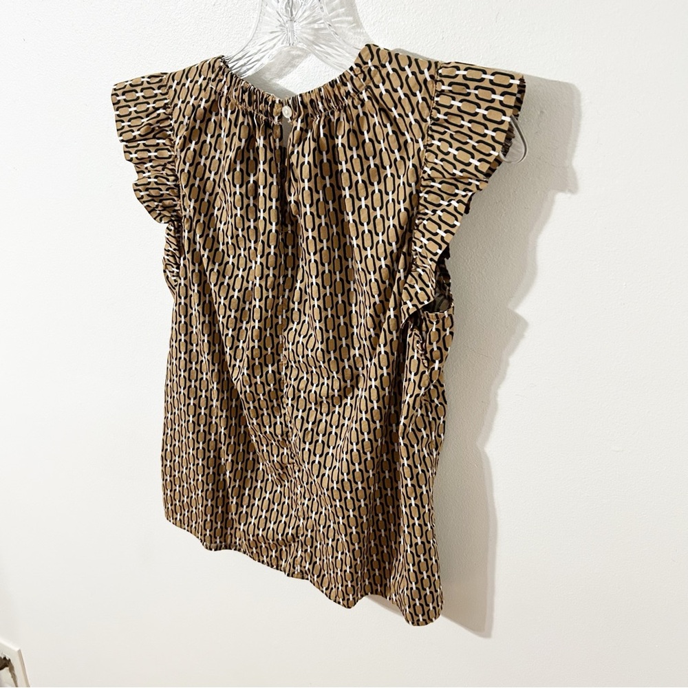 Ann Taylor Loft Geometric Patterned Flutter Sleev… - image 7